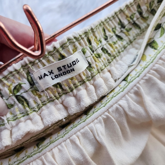 Max Studio Linen Blend Lemon Print Midi Skirt - Picture 4 of 6